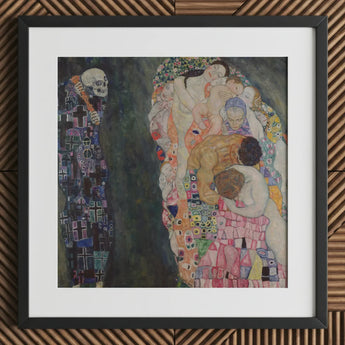 Death and Life - Gustav Klimt Fine Art Print / Canvas Framed Reproduction Klimt’s Painting, Arranges Bodies, Garland Twisting Prints
