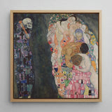 Death and Life - Gustav Klimt Fine Art Print / Canvas Framed Reproduction Klimt’s ?The Kiss” Central Couple, Arranges Bodies, Garland T