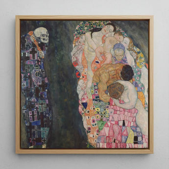 Death and Life - Gustav Klimt Fine Art Print / Canvas Framed Reproduction Klimt’s ?The Kiss” Central Couple, Arranges Bodies, Garland T