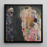 Death and Life - Gustav Klimt Fine Art Print / Canvas Framed Reproduction Klimt’s ?The Kiss” Central Couple, Arranges Bodies, Garland T