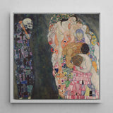 Death and Life - Gustav Klimt Fine Art Print / Canvas Framed Reproduction Klimt’s ?The Kiss” Central Couple, Arranges Bodies, Garland T
