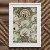 Decorative Plates - Auguste Racinet Illustrated Art Print / Canvas Framed Artwork Intricate Collage Vintage Porcelain Racinet’s,