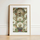 Decorative Plates - Auguste Racinet Illustrated Art Print / Canvas Framed Artwork Ornate Collage Vintage Porcelain Plates Decorative