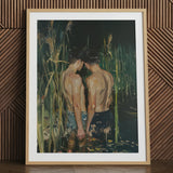 In Deep - Stampa artistica di amanti asiatici gay / Tela, 24x32’’ / 61x81cm / Cornice naturale / Passe-partout, Poster, stampe e opere d’arte visiva, Toby Leon