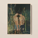 In Deep - Stampa artistica di amanti asiatici gay / Tela, 12x16’’ / 31x41cm / Cornice naturale, Poster, stampe e opere d’arte visiva, Toby Leon