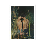 In Deep - Gay Asian Lovers Art Print / Canvas 20x30 Inch Canvas Print Two Shirtless Men Reeds Gay Asian Lovers, Art Print, Small Harbor