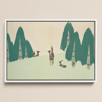 Deer - Kamisaka Sekka Woodland Forest Art Print / Canvas, 18x12’’ / 46x31cm / White Frame, Posters Prints & Visual Artwork, Toby Leon