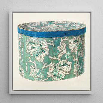 Delicate Blue Box - Decorative 1930s Art Print / Canvas, 12x12’’ / 31x31cm / White Frame, Posters Prints & Visual Artwork, Toby Leon