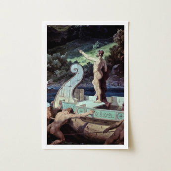 Departure from the Land of Cyclops - Friedrich Preller Elder Art Print / Canvas Framed Classical Scene Nude Figures Boat, Paints Odysseus,
