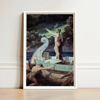 Departure from the Land of Cyclops - Friedrich Preller Elder Art Print / Canvas Framed Classical Scene Nude Figures Boat, Paints Odysseus,