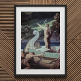 Departure from the Land of Cyclops - Friedrich Preller Elder kunstdruk op canvas, 20x30’’ / 51x76cm / Zwart frame / passe-partout, posterprints