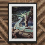 Departure from the Land of Cyclops - Friedrich Preller Elder Art Print / Canvas Black-framed Classical Scene Nude Figures Boat, Paints
