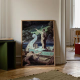 Departure from the Land of Cyclops - Friedrich Preller Elder Art Print / Canvas Framed Artwork Classical Scene Nude Figures Boat Set,