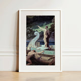 Departure from the Land of Cyclops - Friedrich Preller Elder Art Print / Canvas Framed Classical Painting Nude Male Figure Boat Ornate,