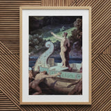 Departure from the Land of Cyclops - Friedrich Preller Elder Art Print / Canvas Framed Classical Scene Nude Figures Boat, Paints Odysseus,