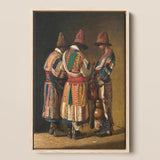 Dervishes in Festive Attire - Vasily Vereshchagin Art Print / Canvas, 12x18’’ / 31x46cm / Natural Frame, Posters Prints & Visual Artwork,
