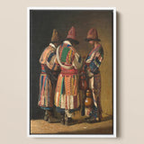 Dervishes in Festive Attire - Vasily Vereshchagin Art Print / Canvas, 12x18’’ / 31x46cm / White Frame, Posters Prints & Visual Artwork,