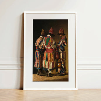 Dervishes in Festive Attire - Vasily Vereshchagin Art Print / Canvas, 12x18’’ / 31x46cm / White Frame / Matboard, Posters Prints & Visual