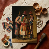 Dervishes in Festive Attire - Vasily Vereshchagin Art Print / Canvas Richly Detailed Painting Three Men Ornate Multicolored Traditional