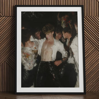 Devotion - Neo-baroque Gay Club Art Print / Canvas Black-framed White Mat Photograph Shirtless Man, Burned-out Music Video, Shirt, Fugitive