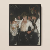 Devotion - Neo-baroque Gay Club Art Print / Canvas Black-framed Young Man Glossy Black Pants, Burned-out Music Video, Shirt, Fugitive