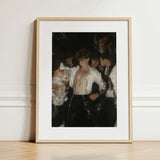 Devotion - Neo-baroque Gay Club Art Print / Canvas Framed Photograph Light Wood Frame White Mat Man, Burned-out Music Video, Shirt,