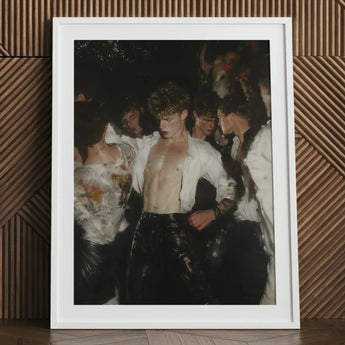 Devotion - Neo-baroque Gay Club Art Print / Canvas White Framed Young Man Black Shiny, Burned-out Music Video, Shirt, Fugitive Prince Prints