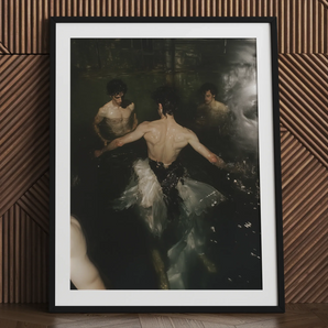 Dipping - Gay Grunge Baroque Ballet Art Print / Canvas, 24x32’’ / 61x81cm / Black Frame / Matboard, Posters Prints & Visual Artwork, Toby
