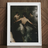 Dipping - Gay Grunge Baroque Ballet Art Print / Canvas, 24x32’’ / 61x81cm / White Frame / Matboard, Posters Prints & Visual Artwork, Toby