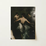 Dipping - Gay Grunge Baroque Ballet Art Print / Canvas Dark-toned Rectangular Three Shirtless Men Water, Lumbar Dip, Deltoid Ridge Prints