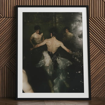 Dipping - Gay Grunge Baroque Ballet Art Print / Canvas Black-framed Classical Painting Three Figures Dark, Lumbar Dip, Deltoid Ridge Prints