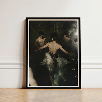 Black-framed Art Print Classical Painting Dancers Dark Water Gay Grunge Baroque, Lumbar Dip Ballet, Deltoid Ridge