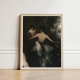 Framed Art Print Dramatic Dark-toned Scene Figures Water Gay Grunge Baroque, Lumbar Dip Ballet, Deltoid Ridge