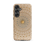 Divine Order - Islamic Geometric Art Phone Case Samsung Galaxy S25 Plus / Matte Beige Gold Ornate Mandala-patterned Phone Case Intricate