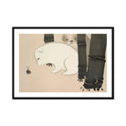 Dog and Snail - Kamisaka Sekka Kacho-e Art Print, White Polar Bear Snail