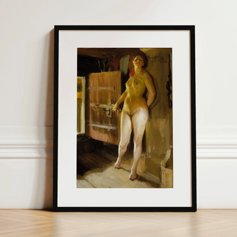 At the Door of Loft - Anders Zorn Art Print / Canvas, 12x16’’ / 31x41cm / Black Frame / Matboard, Posters Prints & Visual Artwork, Toby Leon