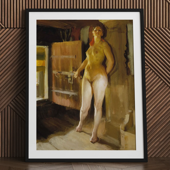 At the Door of Loft - Anders Zorn Art Print / Canvas, 24x32’’ / 61x81cm / Black Frame / Matboard, Posters Prints & Visual Artwork, Toby Leon