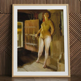 At the Door of Loft - Anders Zorn Art Print / Canvas Framed Painting Nude Woman Warm Earthy Tones Light Anders Zorn, Zorn Paints,