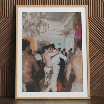 Double Trouble - Stampa artistica vintage Gay Tea Dance / Tela, 24x32’’ / 61x81cm / Cornice naturale / Passe-partout, Poster Stampe e Opere d'arte visiva,