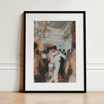 Double Trouble - Vintage Gay Tea Dance Art Print / Canvas, 12x16’’ / 31x41cm / Black Frame / Matboard, Posters Prints & Visual Artwork,