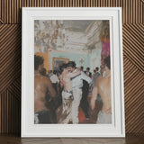 Double Trouble - Vintage Gay Tea Dance Art Print / Canvas White Framed Painting Couple, Chandelier Stutters Prints