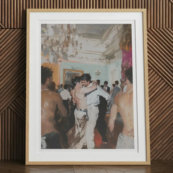 Double Trouble - Vintage Gay Tea Dance Art Print / Canvas Wooden Framed Photograph Scene Vibrant Colors Dynamic, Chandelier Stutters Prints
