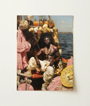 Vibrant Ornately Decorated Photographic Print Man Elaborate Gold Black Gay Pirate, Myth Made Flesh, Art