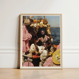 Framed Portrait Man Ornate Cream-colored Attire Adorned Gold Black Gay Pirate, Myth Made Flesh, Art