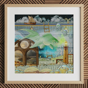 Down where It’s Wetter Pt 1 - Surreal Fish Collage Art Print, Toby Leon, Surreal Fish Collage, Wetter Art Collage