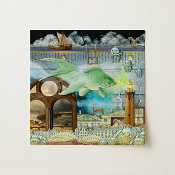 Down where It’s Wetter Pt 1 - Surreal Fish Collage Art Print, Toby Leon, Surreal Fish Collage, Wetter Art Collage