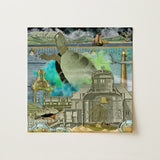 Down where It’s Wetter Pt 3 - Sea Turtle Collage Art Print Surreal Collage Artwork Textured Turtle Turquoise Water Amidst Sea Collage, Toby