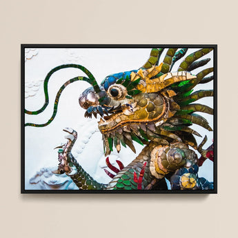 Drag Racer - Vietnamese Dragon Mosaic Art Print / Canvas, 16x12’’ / 41x31cm / Black Frame, Posters Prints & Visual Artwork, Toby Leon