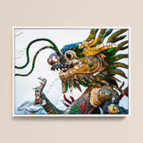 Drag Racer - Vietnamese Dragon Mosaic Art Print / Canvas, 16x12’’ / 41x31cm / White Frame, Posters Prints & Visual Artwork, Toby Leon