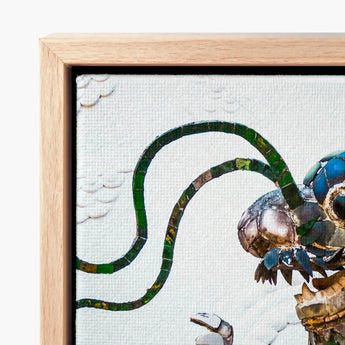 Framed Artwork Mosaic Dragon Green Metallic Scales Blue Vietnamese, Art, Behold Drag Racer